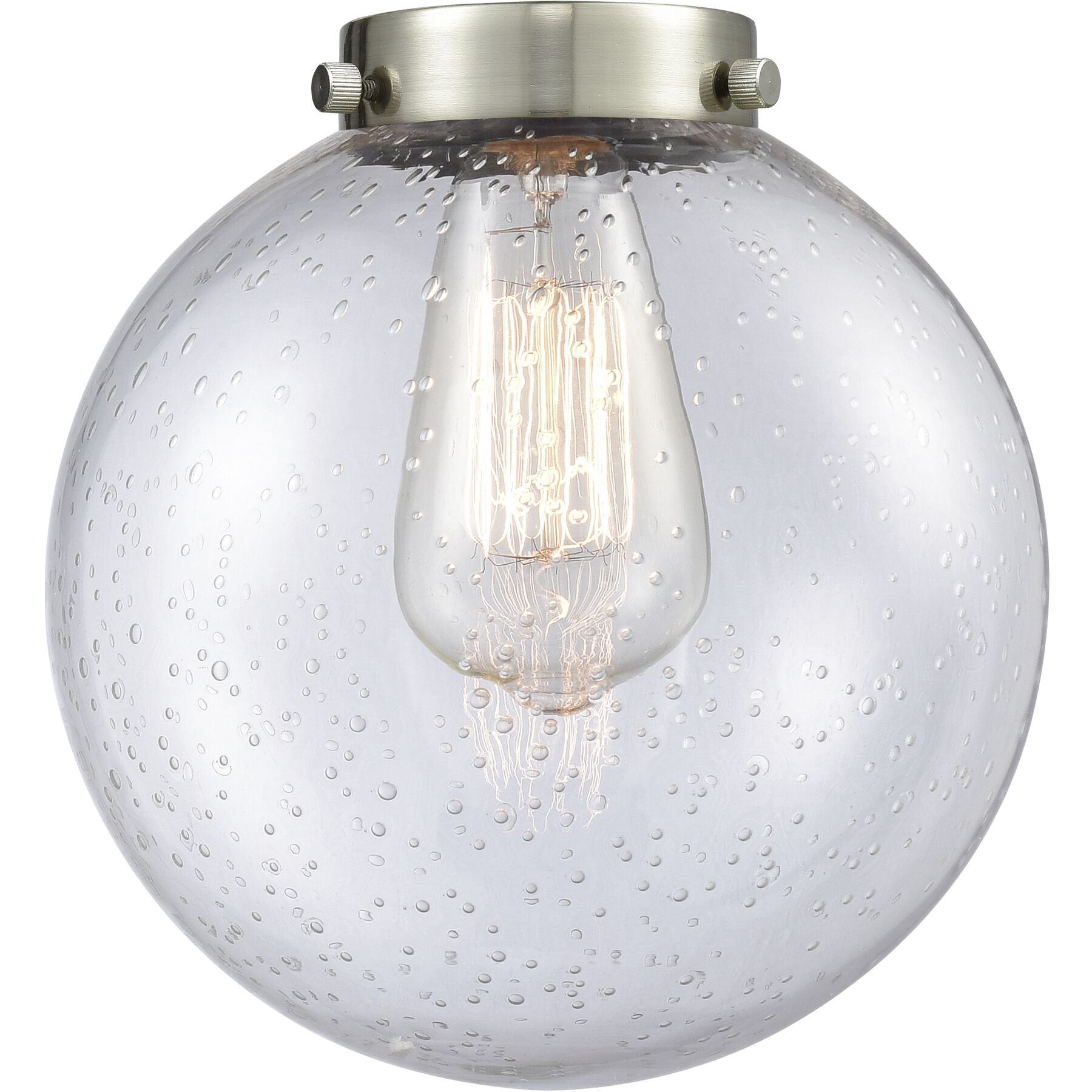 Beacon 1 Light 8 inch Brushed Satin Nickel Mini Pendant Ceiling Light in Seedy Glass